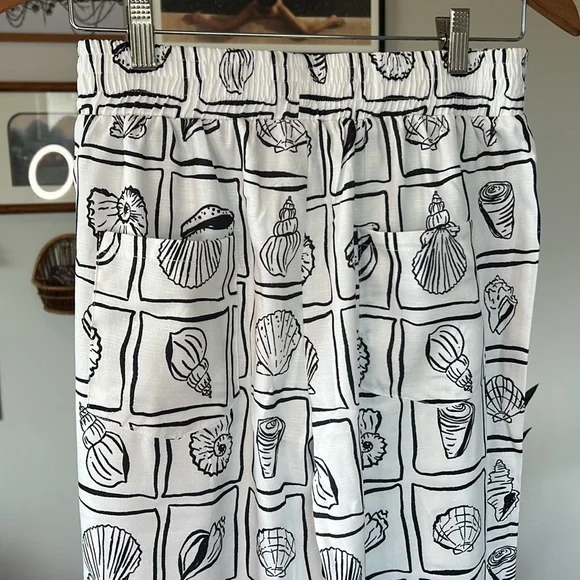 NWT Love + Harmony Women's Black and White Seashell Beach Pants - Size M - Picture 4 of 6
